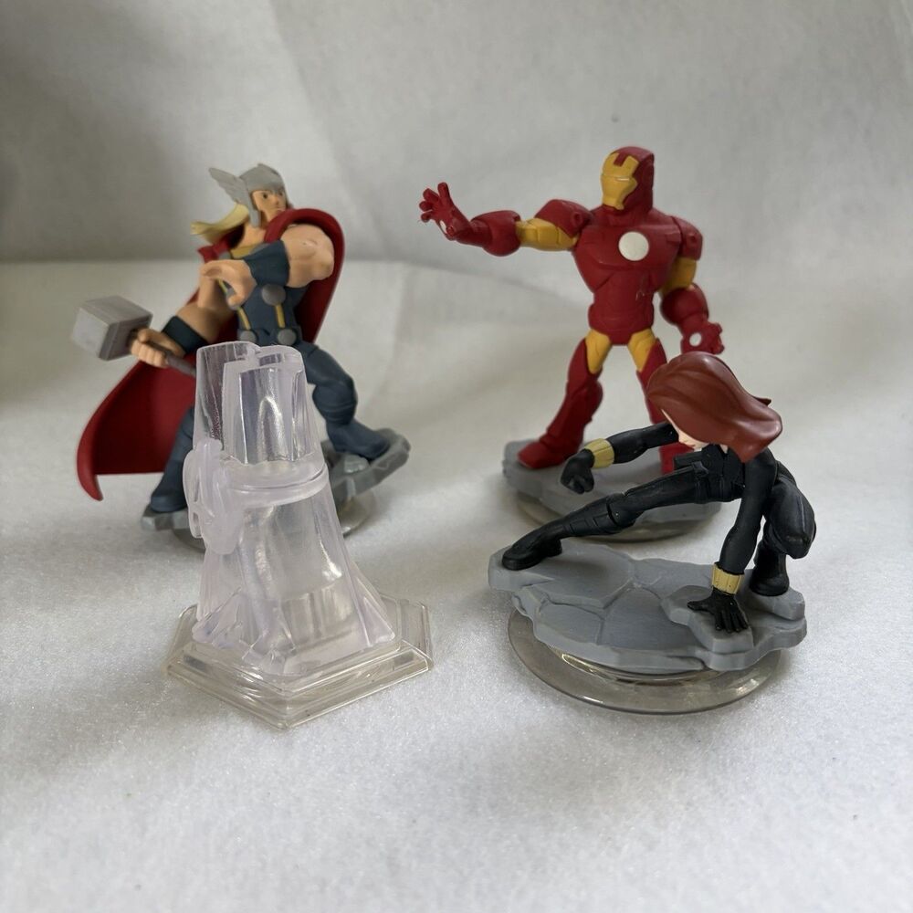 Disney Infinity Funko Pop Lot Of Four Thor, Black Widow, Iron Man,
